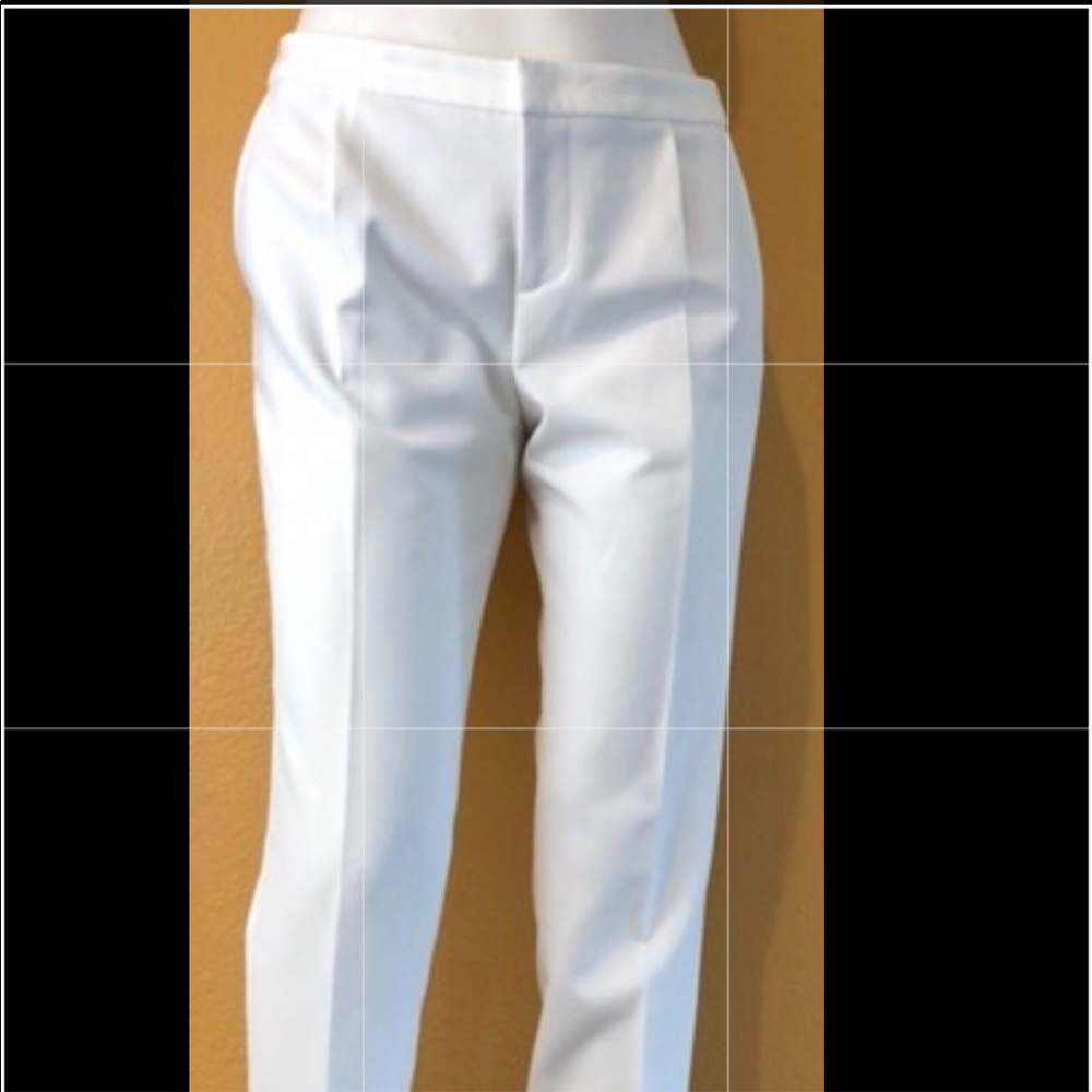 Zara basic white ankle pants